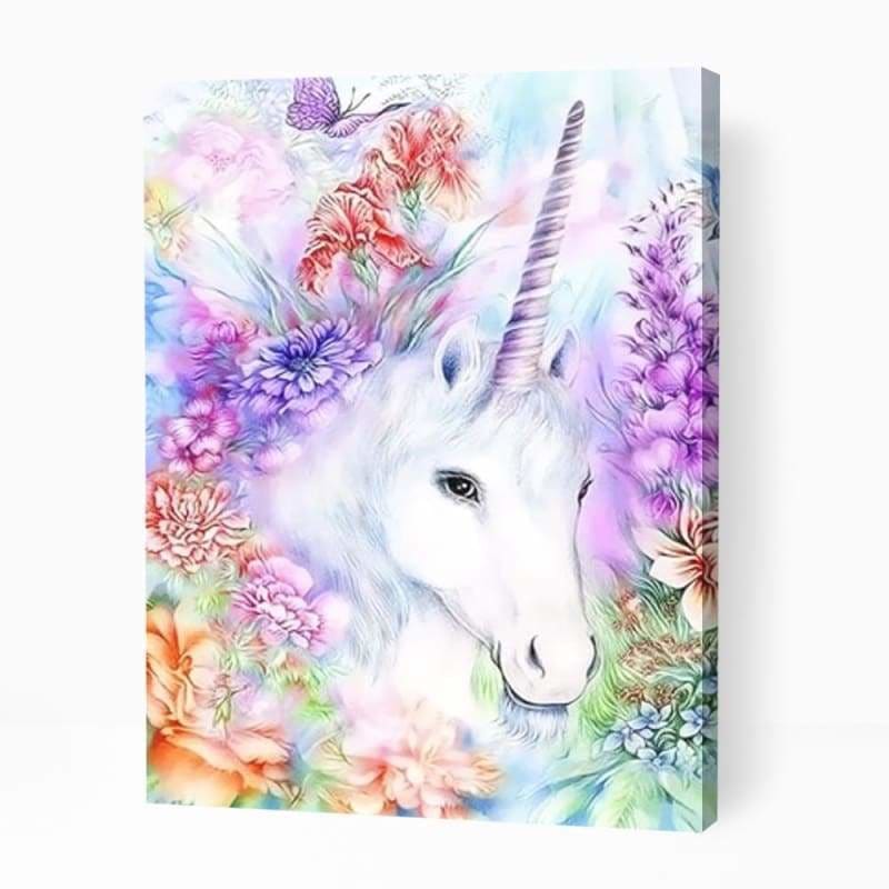 Unicorn with Flowers - Paint By Numbers Cities