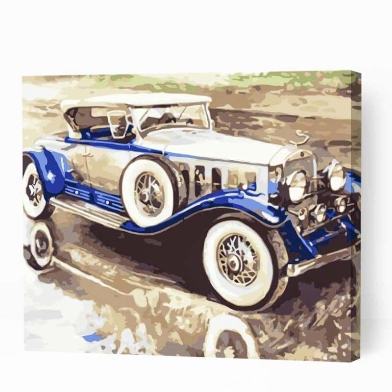 Vintage Blue Car - Paint By Numbers Cities