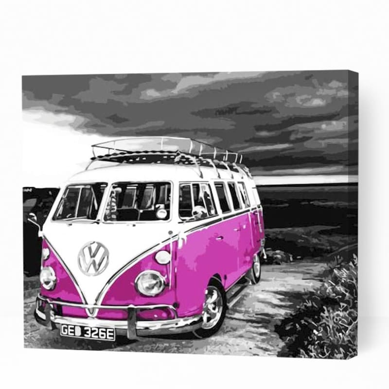 Order Volkswagen Pink Combi Van Paint by Numbers Kits | Australia