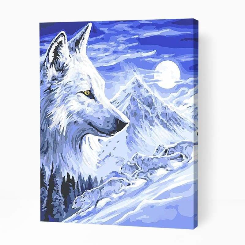 Wild Wolves in Snow - Paint By Numbers Cities
