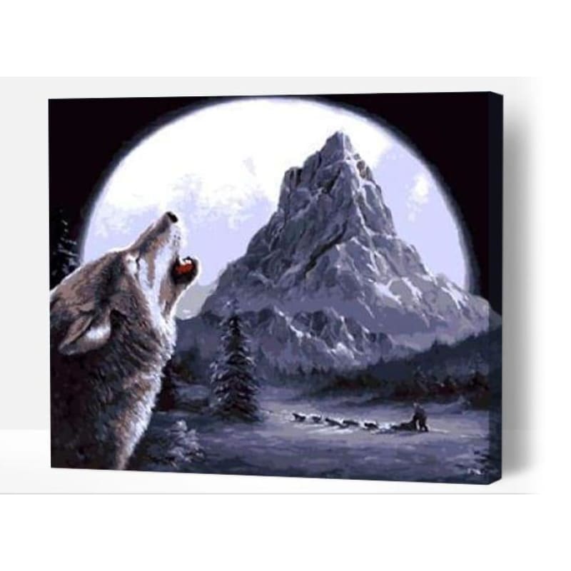 Wolf Howling At The Moon - Paint By Numbers Cities