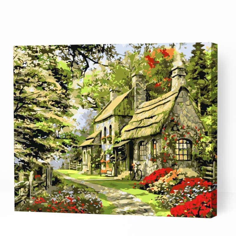 Wonderful House in Forest - Paint By Numbers Cities