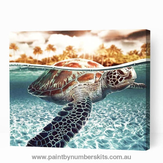 Blue Sea Turtle - Paint By Numbers Cities