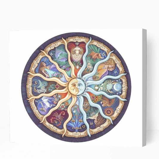 Zodiac Horoscope in Mandala Pattern - Paint By Numbers Cities